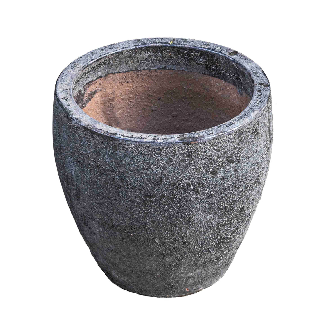 Round Black Ancient Pot