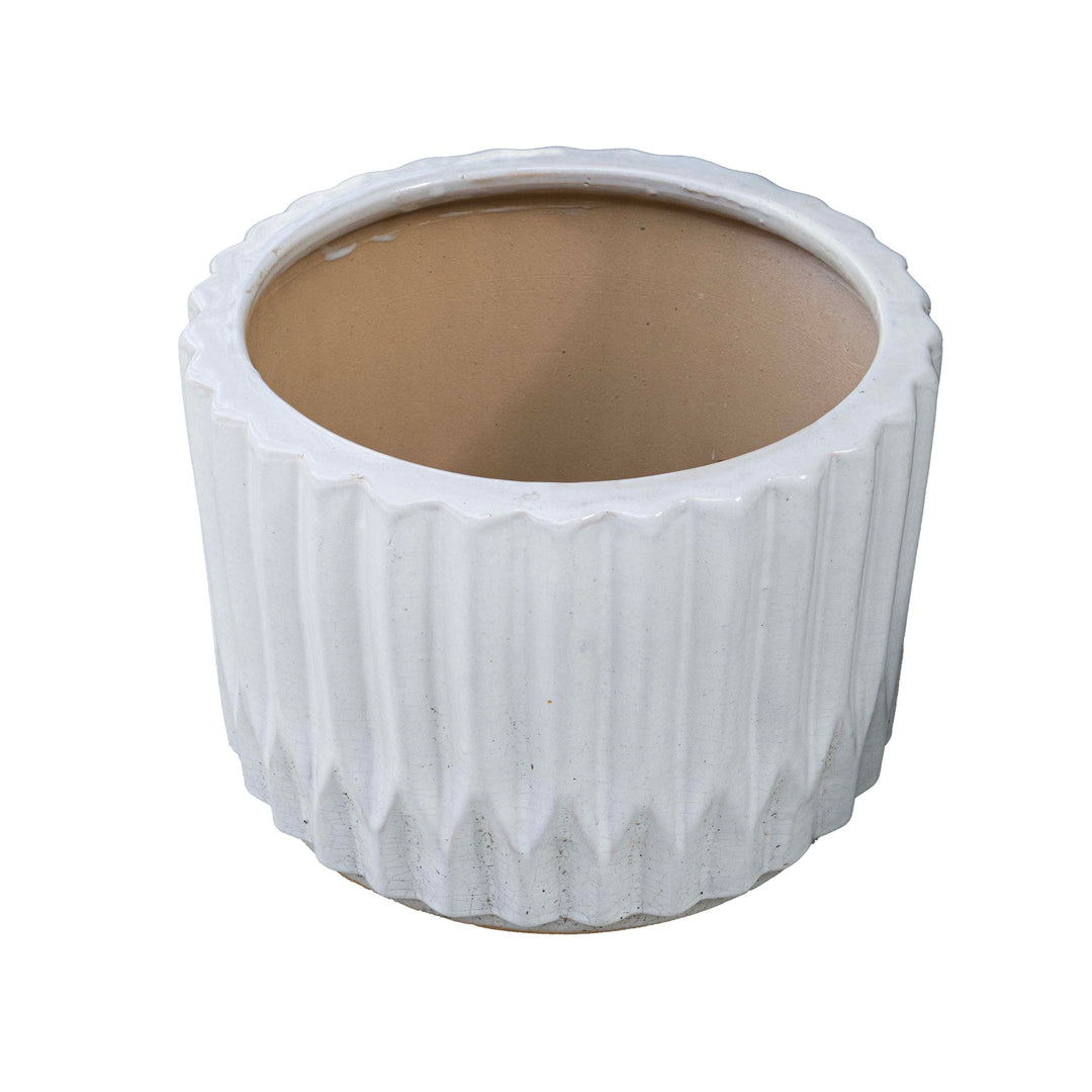 White Indoor Glazed Planter