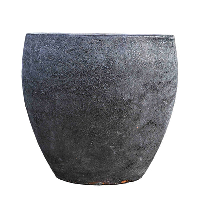 Round Black Ancient Pot