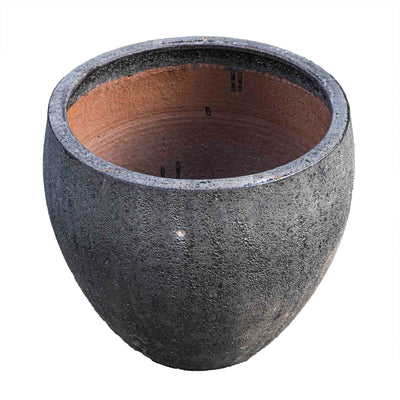 Round Black Ancient Pot