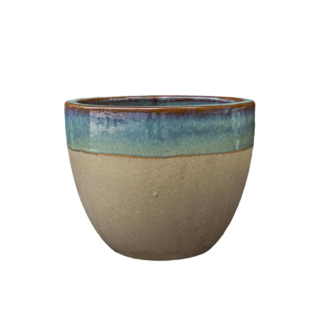 Light Blue Outdoor Glazed Planter