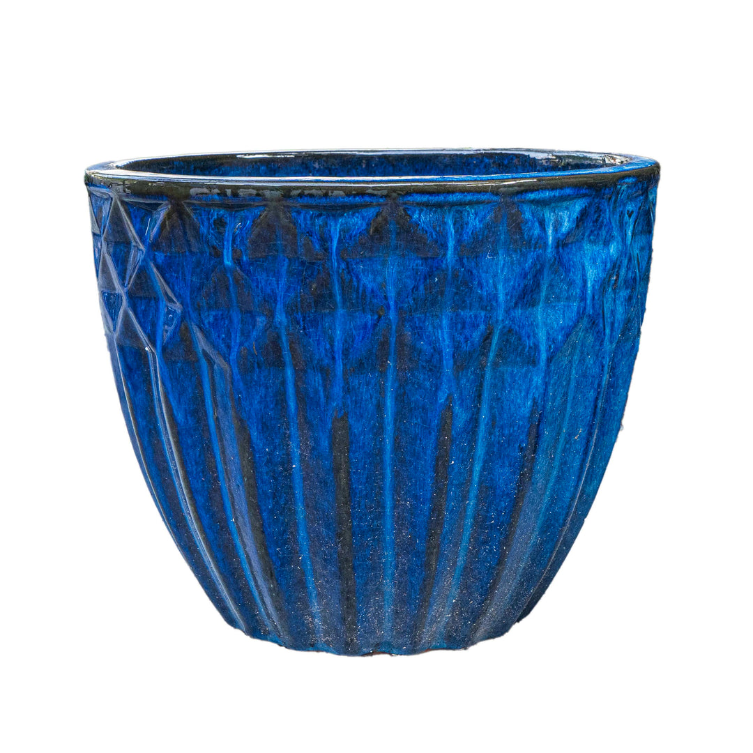 Blue Outdoor Glazed Planter