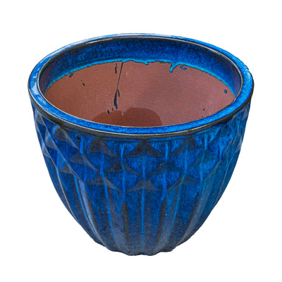 Blue Outdoor Glazed Planter