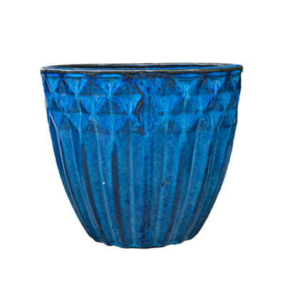 Blue Outdoor Glazed Planter