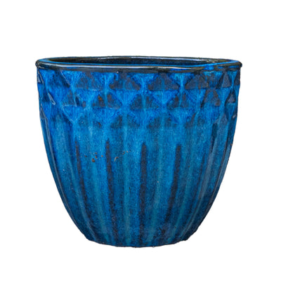 Blue Outdoor Glazed Planter