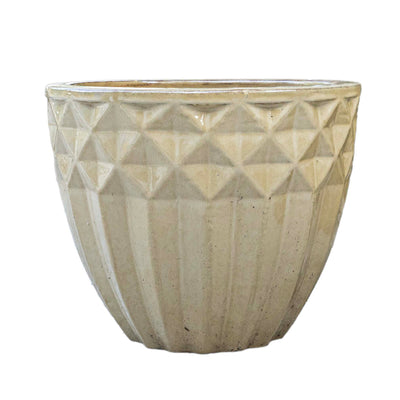 Beige Outdoor Glazed Planter