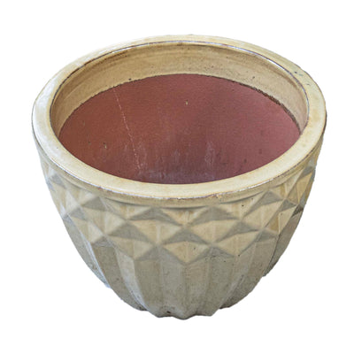 Beige Outdoor Glazed Planter