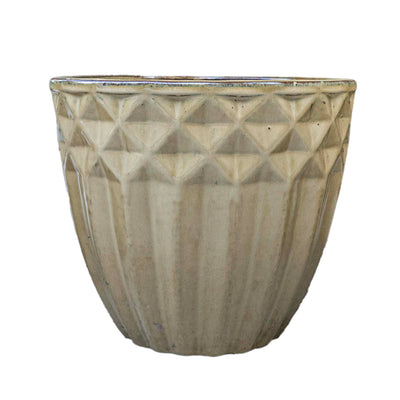 Beige Outdoor Glazed Planter