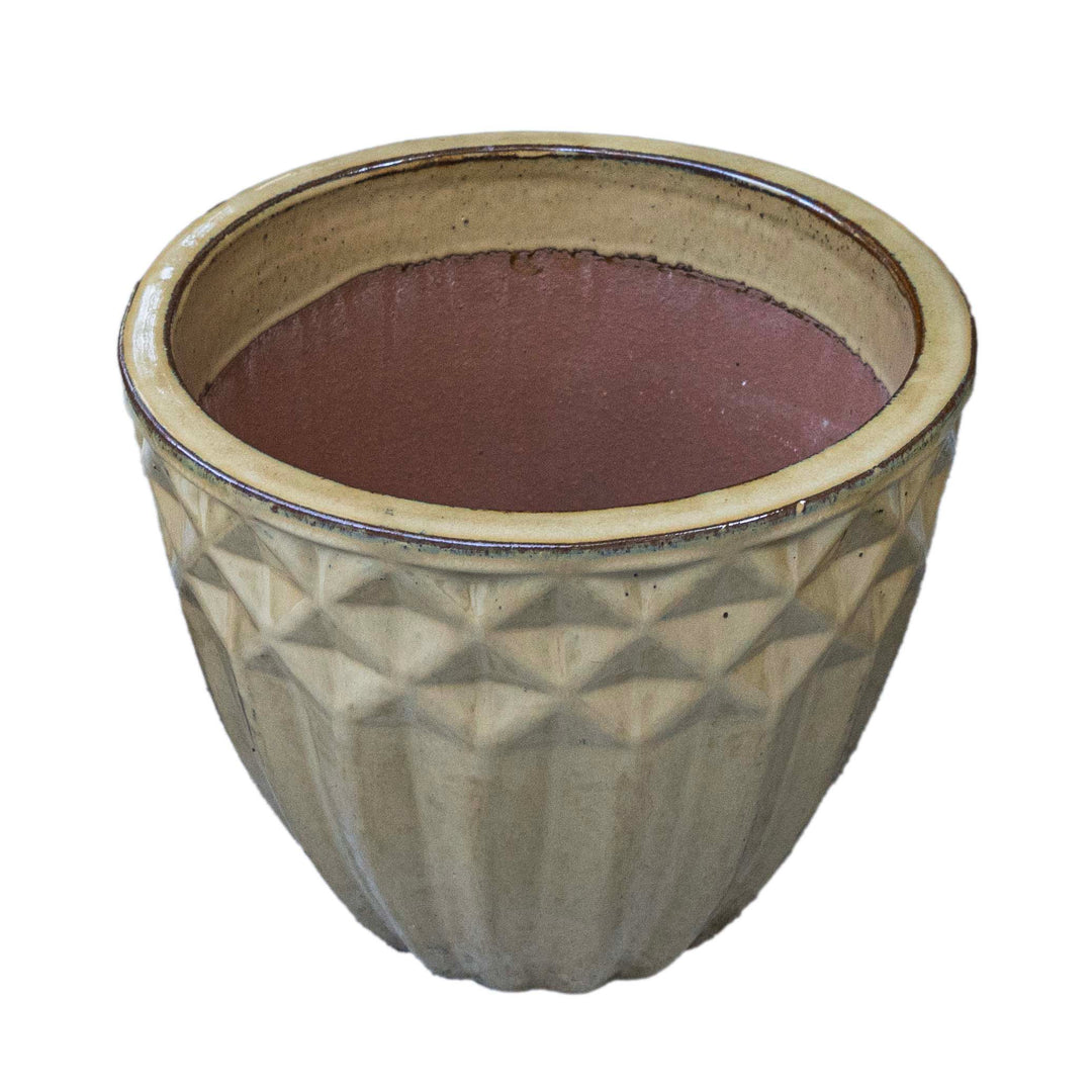 Beige Outdoor Glazed Planter