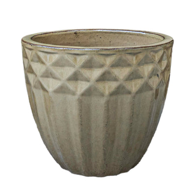 Beige Outdoor Glazed Planter