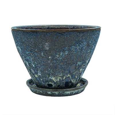 Round Blue Bubble Pot