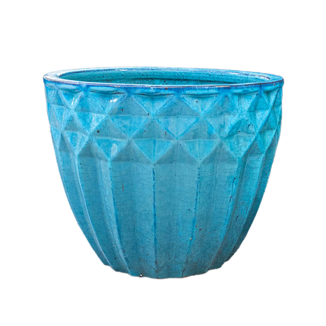 Light Blue Outdoor Glazed Planter