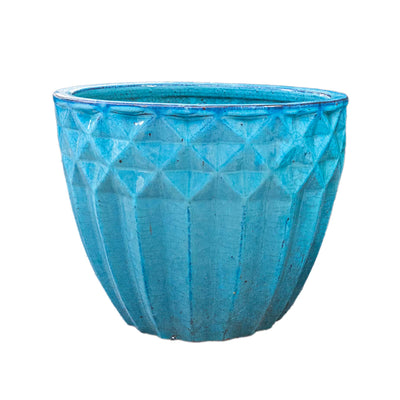 Light Blue Outdoor Glazed Planter