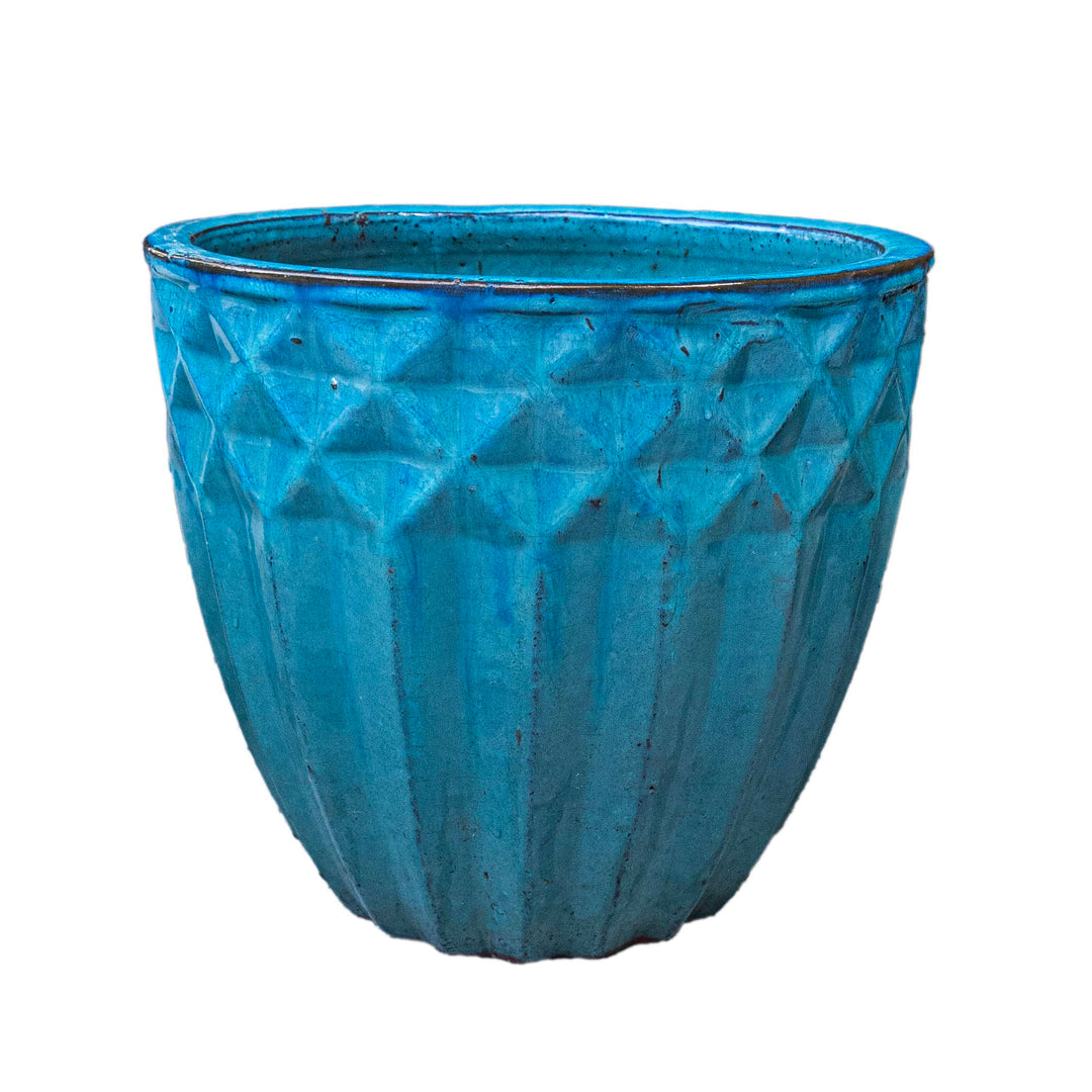 Light Blue Outdoor Glazed Planter