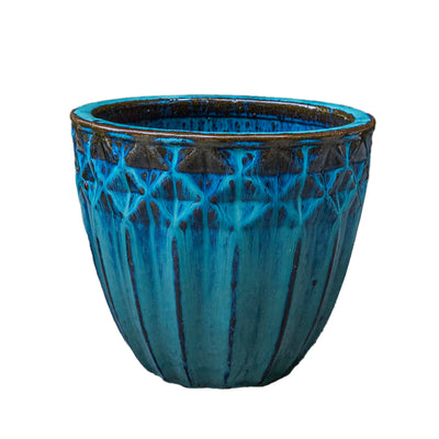 Light Blue Outdoor Glazed Planter