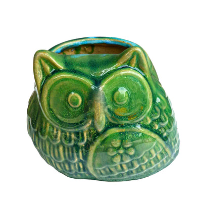 CERAMIC OWL PLANTER