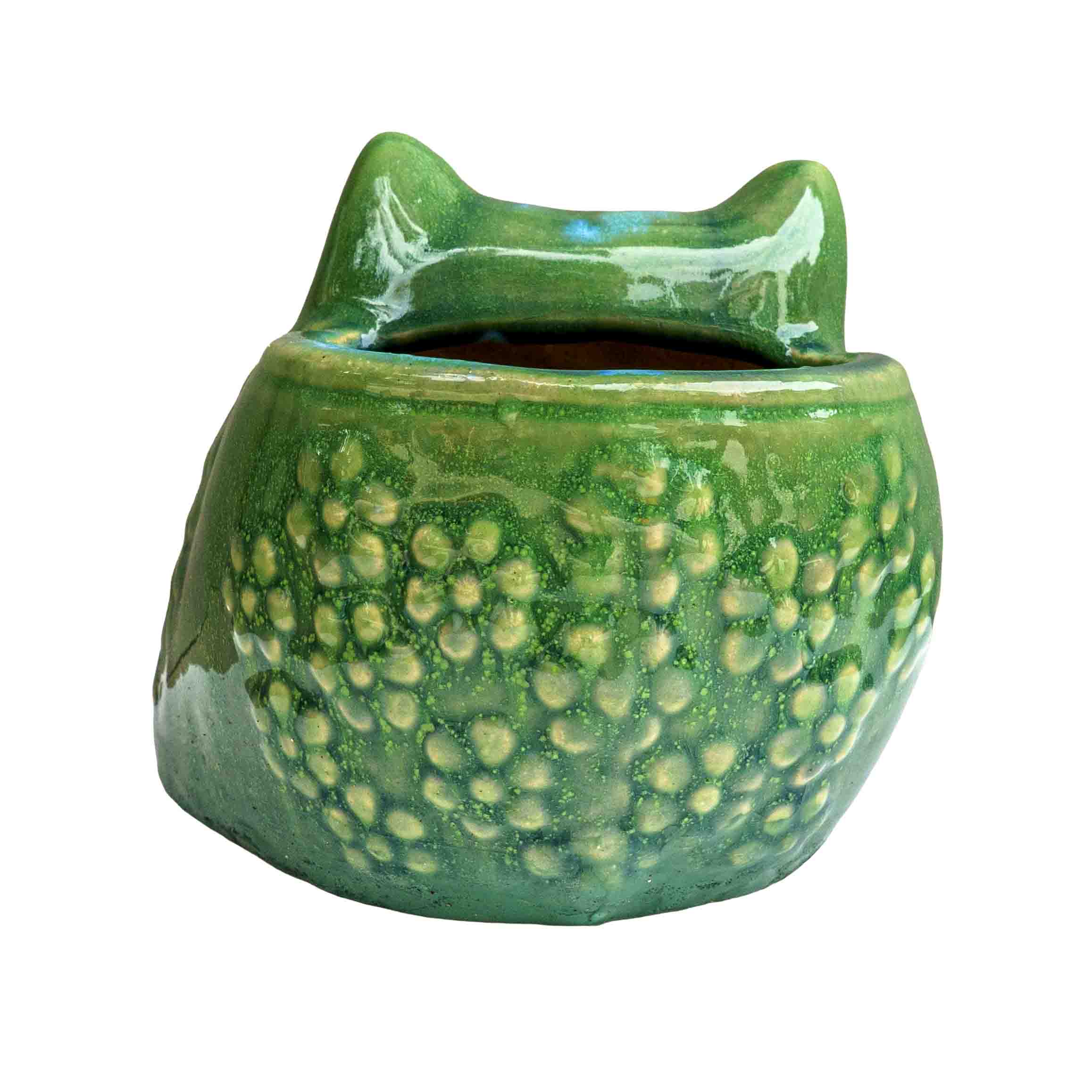 CERAMIC OWL PLANTER