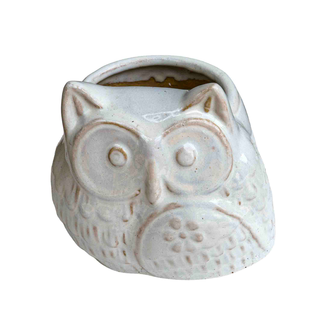 CERAMIC OWL PLANTER