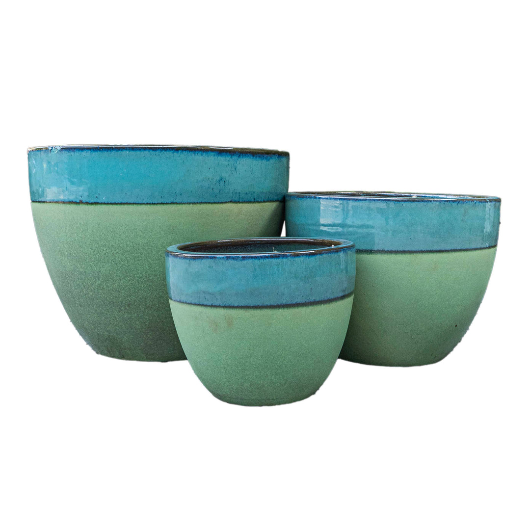 Aqua Outdoor Glazed Planter