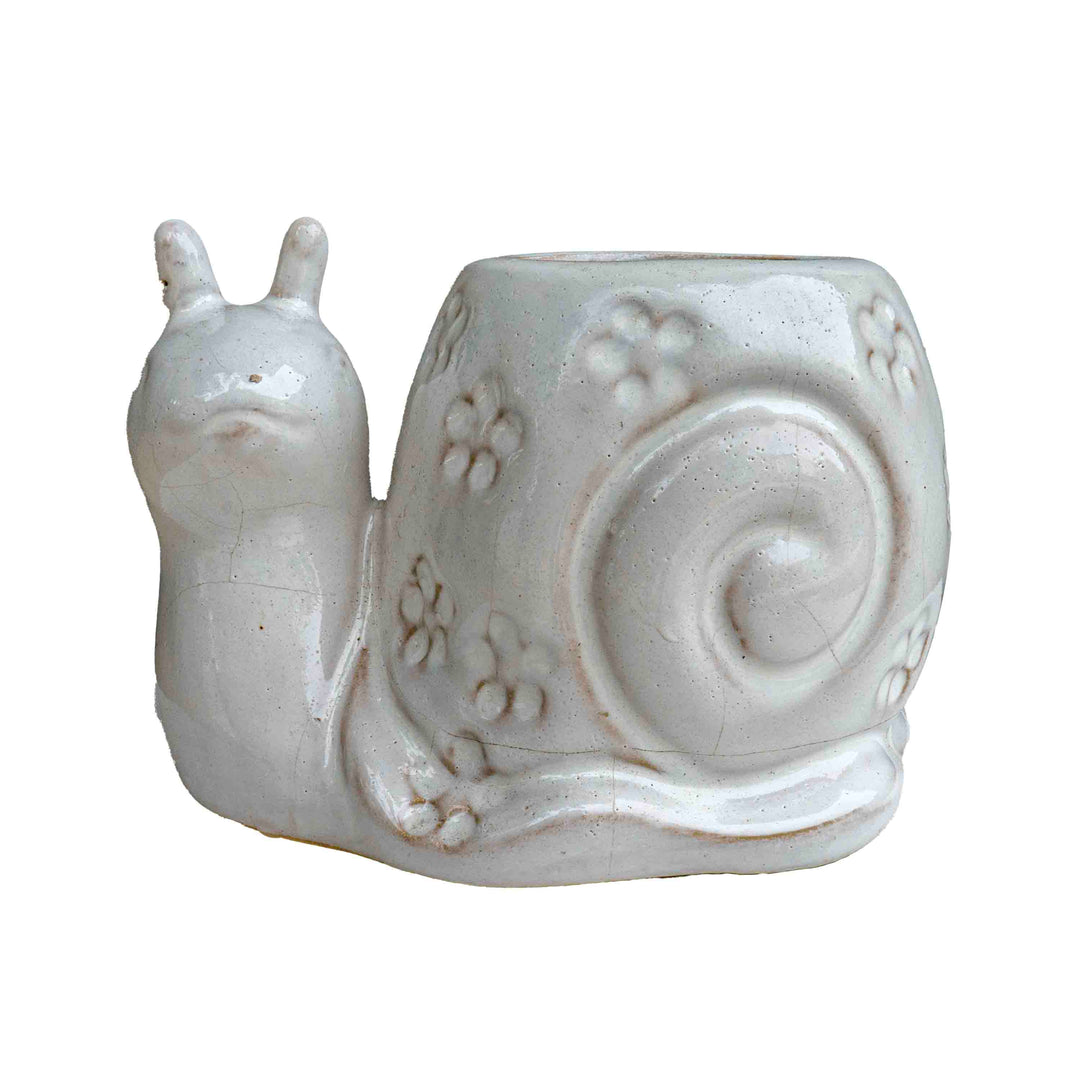 CERAMIC SNAIL PLANTER