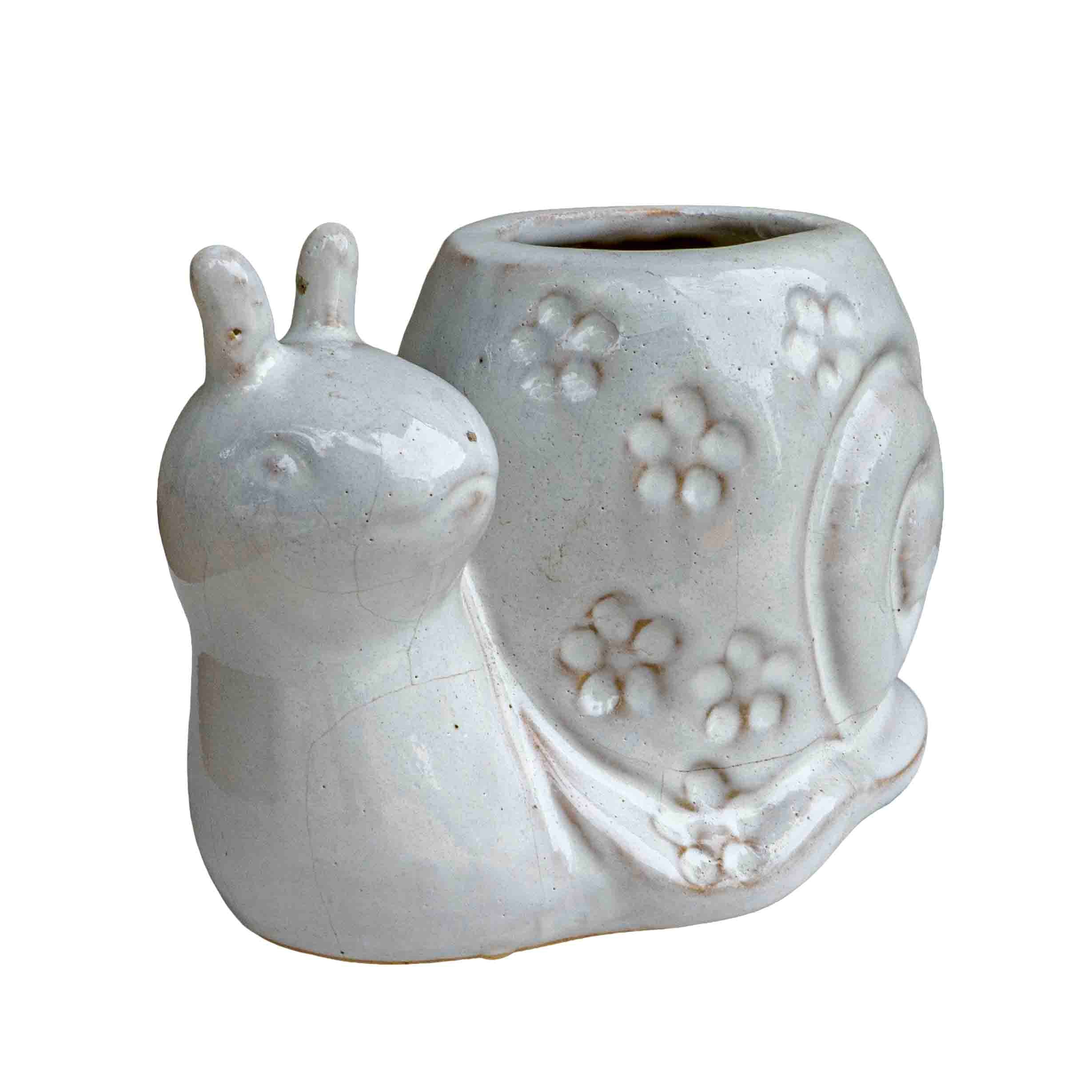 CERAMIC SNAIL PLANTER