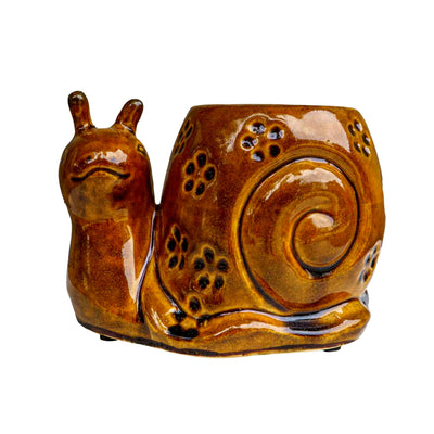 CERAMIC SNAIL PLANTER