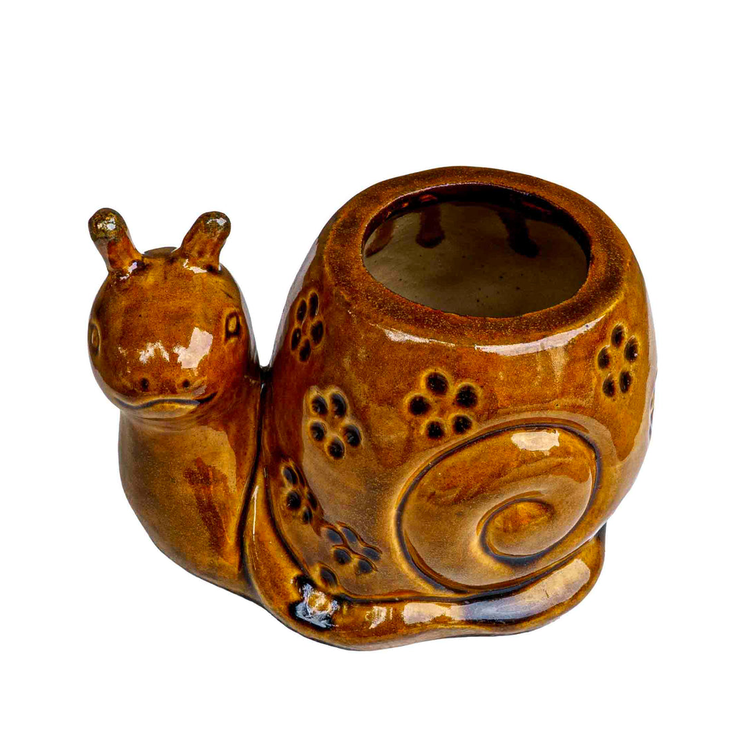 CERAMIC SNAIL PLANTER