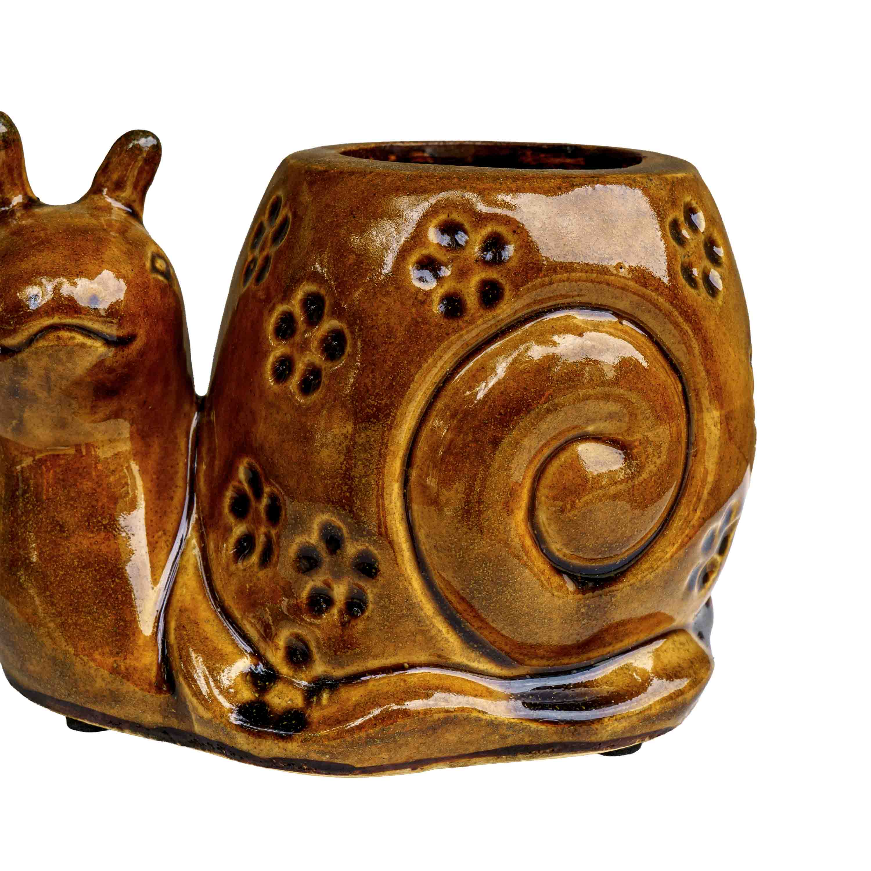 CERAMIC SNAIL PLANTER