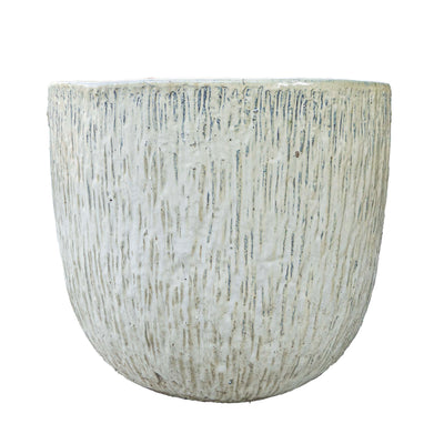 Cream Outdoor Glazed Planter