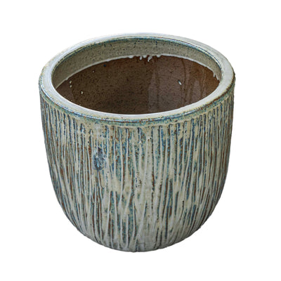 Cream Outdoor Glazed Planter