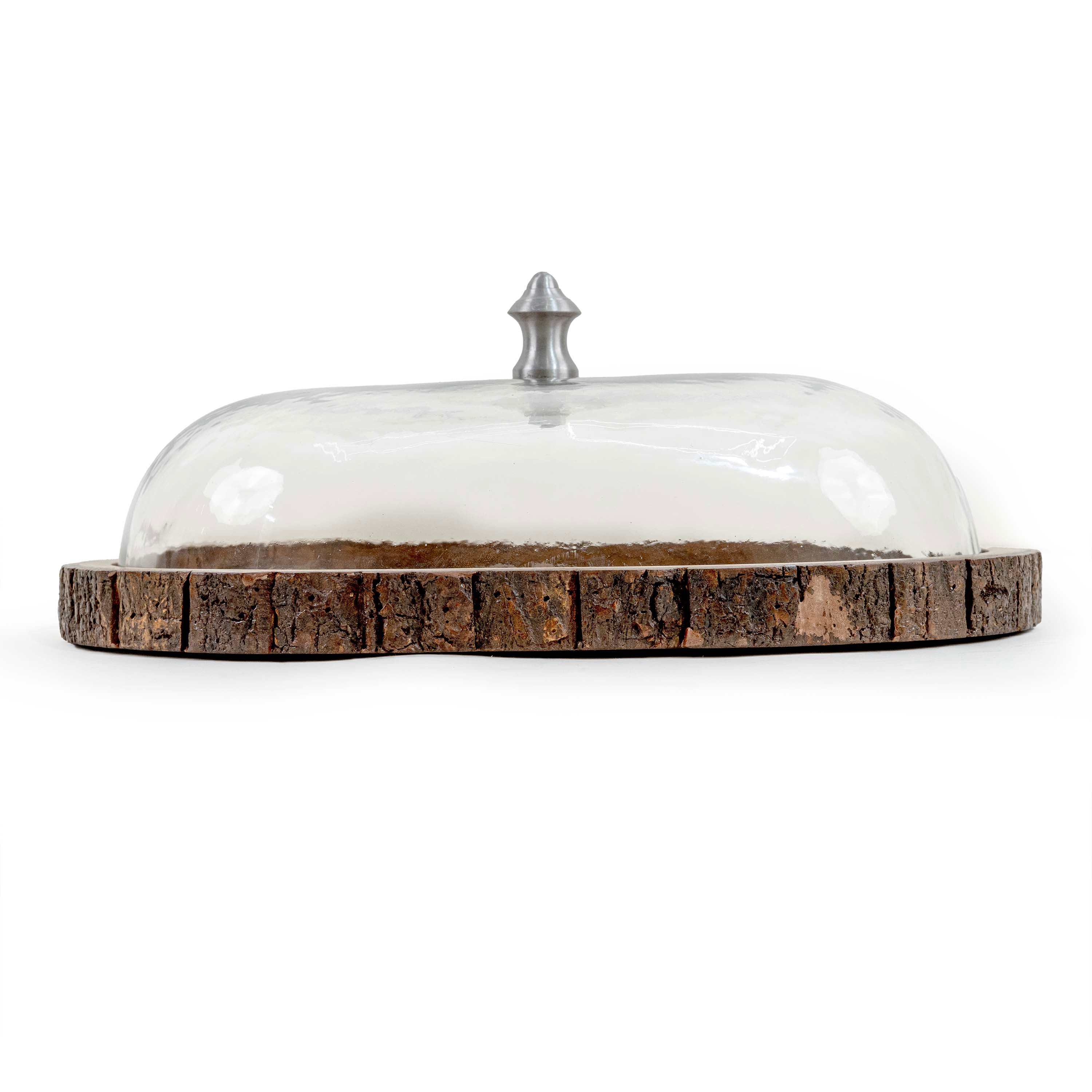 EVARA CAKE STAND WITH GLASS CLOCHE-OVAL