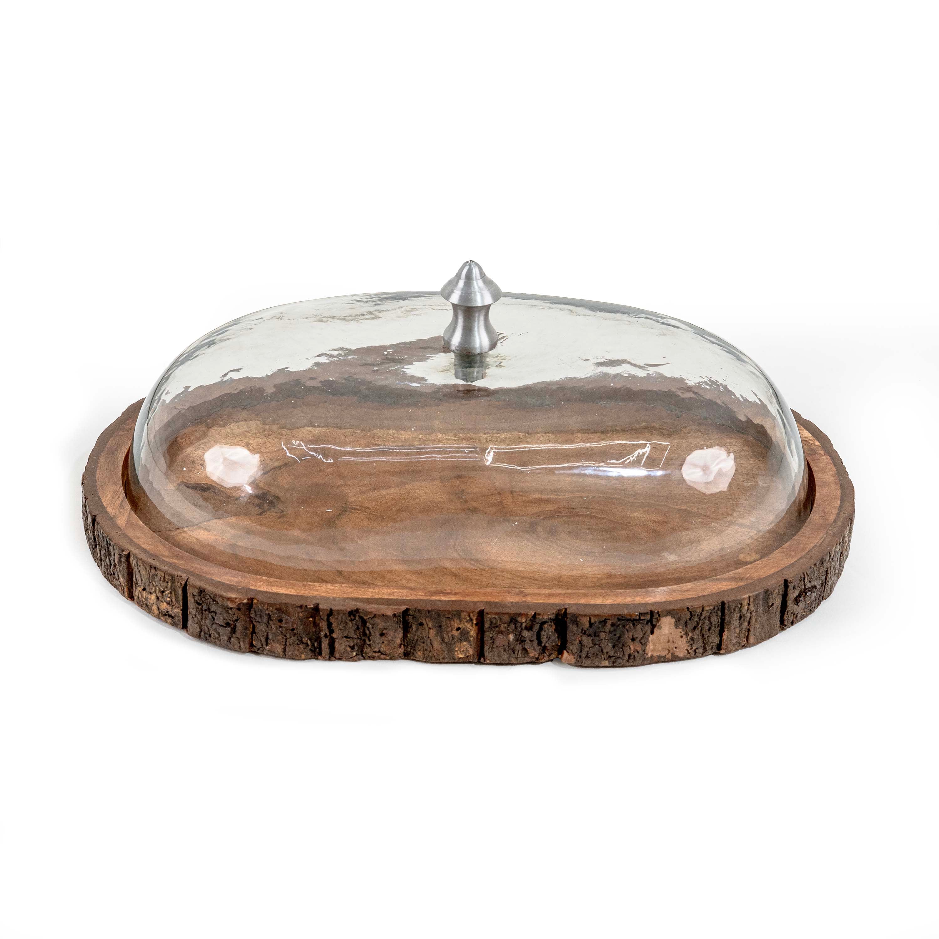 EVARA CAKE STAND WITH GLASS CLOCHE-OVAL