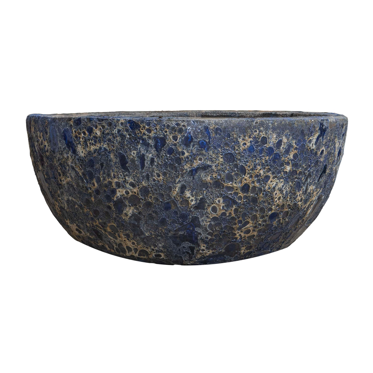 Glaze Bubble Blue Round Pot