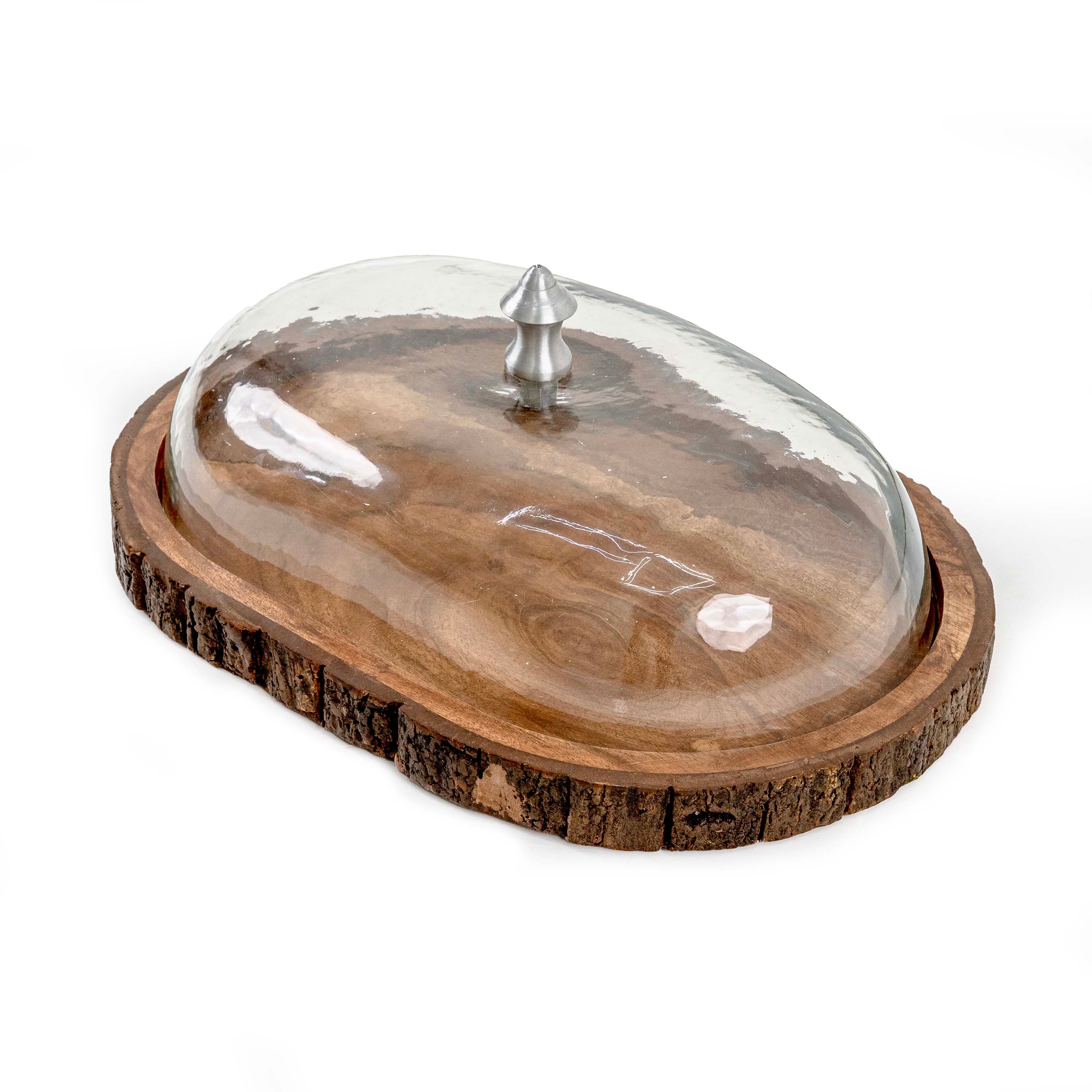 EVARA CAKE STAND WITH GLASS CLOCHE-OVAL