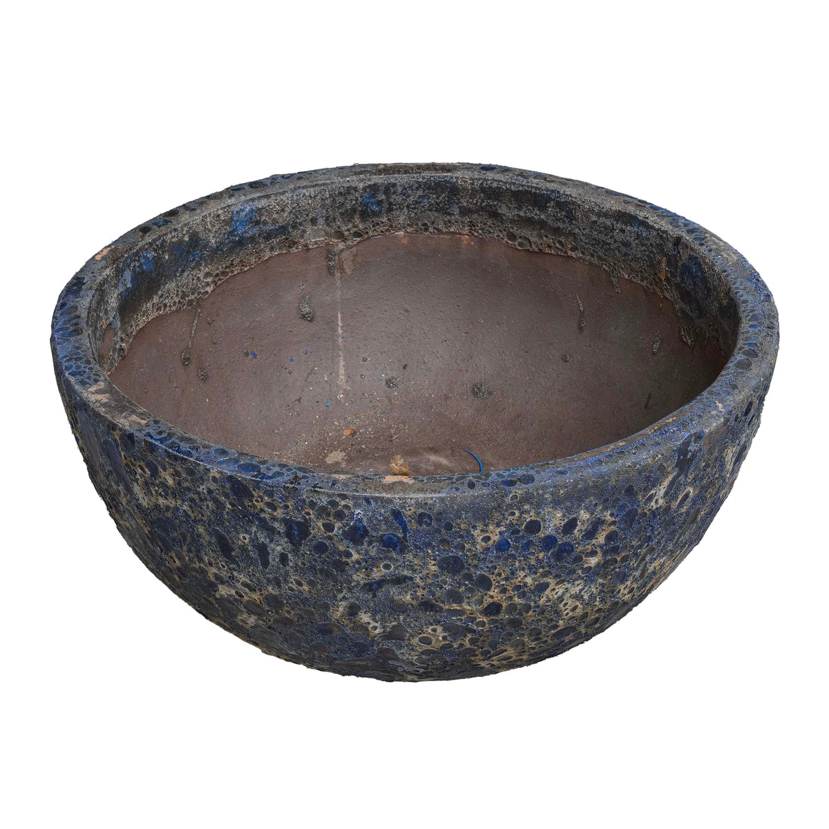 Glaze Bubble Blue Round Pot