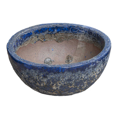 Glaze Bubble Blue Round Pot