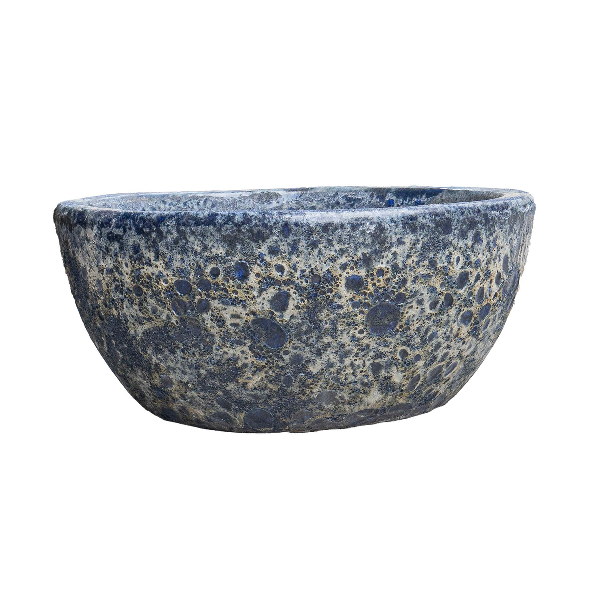 Glaze Bubble Blue Round Pot