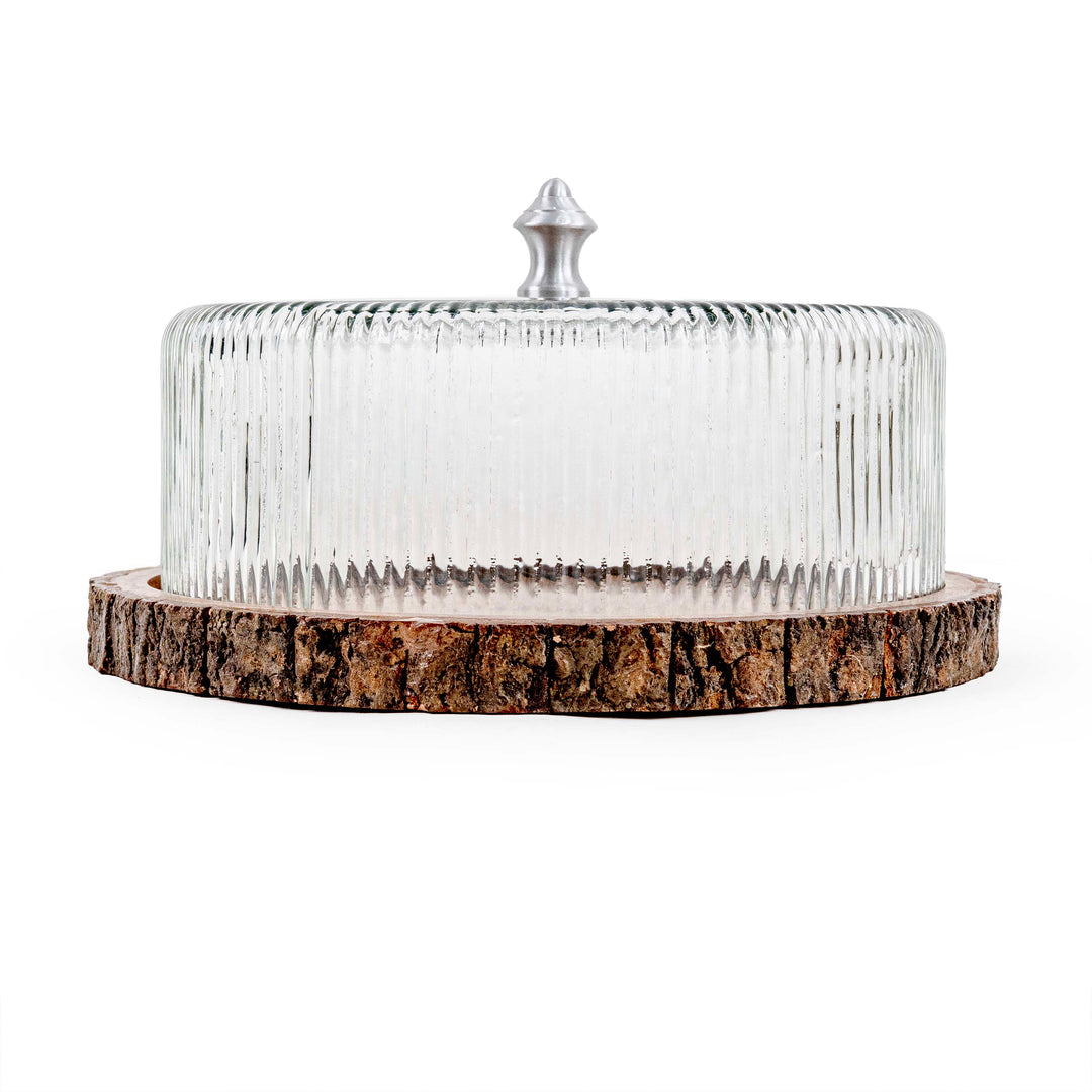 TOSKA CAKE STAND WITH GLASS CLOCHE-ROUND