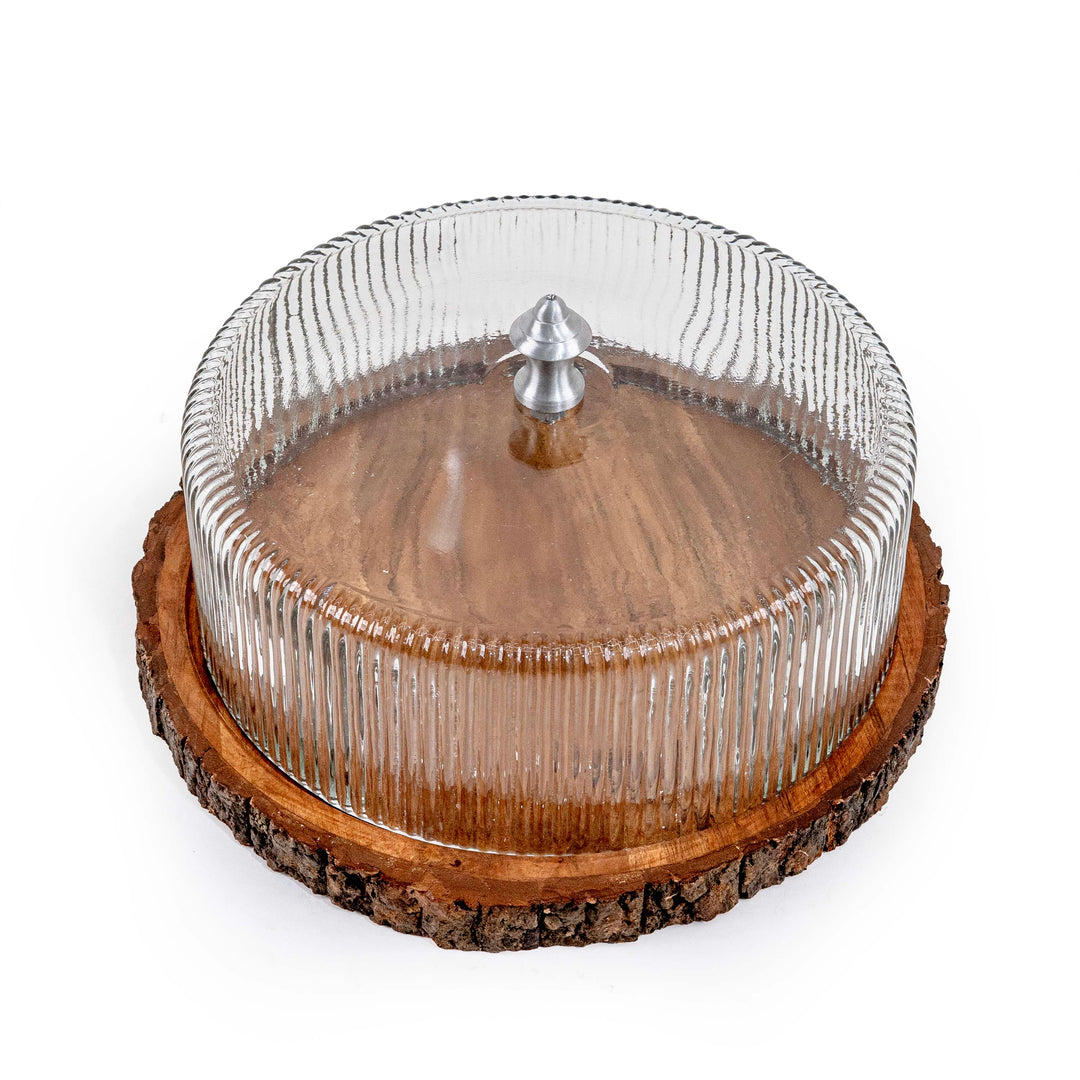 TOSKA CAKE STAND WITH GLASS CLOCHE-ROUND