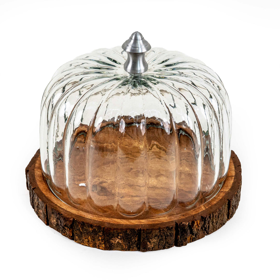 WHIMSY SMALL CAKE STAND WITH GLASS CLOCHE