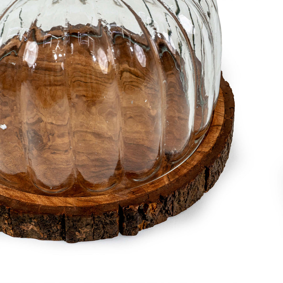 WHIMSY SMALL CAKE STAND WITH GLASS CLOCHE