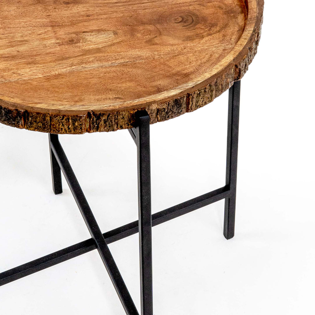 LISA WOODEN FOLDABLE SIDE TABLE