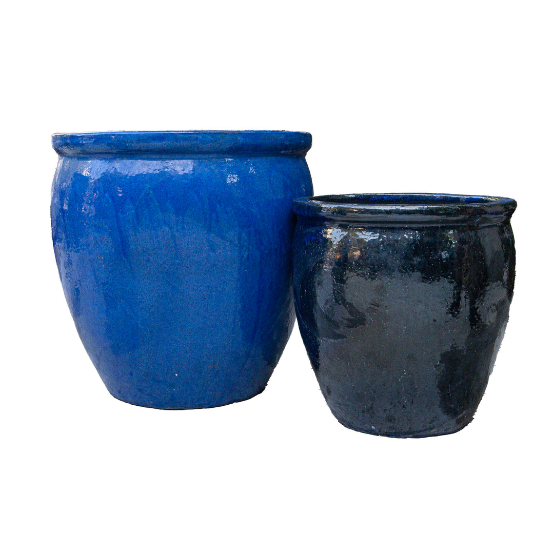 Blue Outdoor Glazed Planter