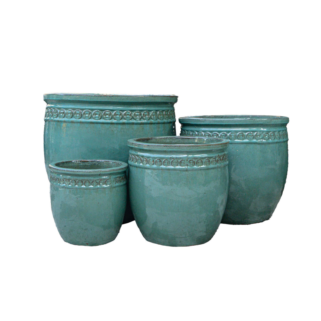 Green Outdoor Glazed Planter