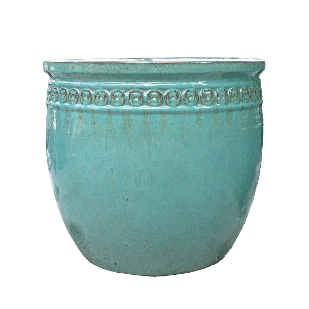 Green Outdoor Glazed Planter