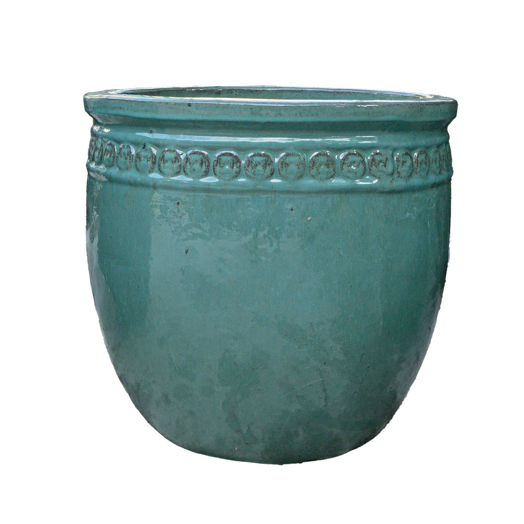 Green Outdoor Glazed Planter