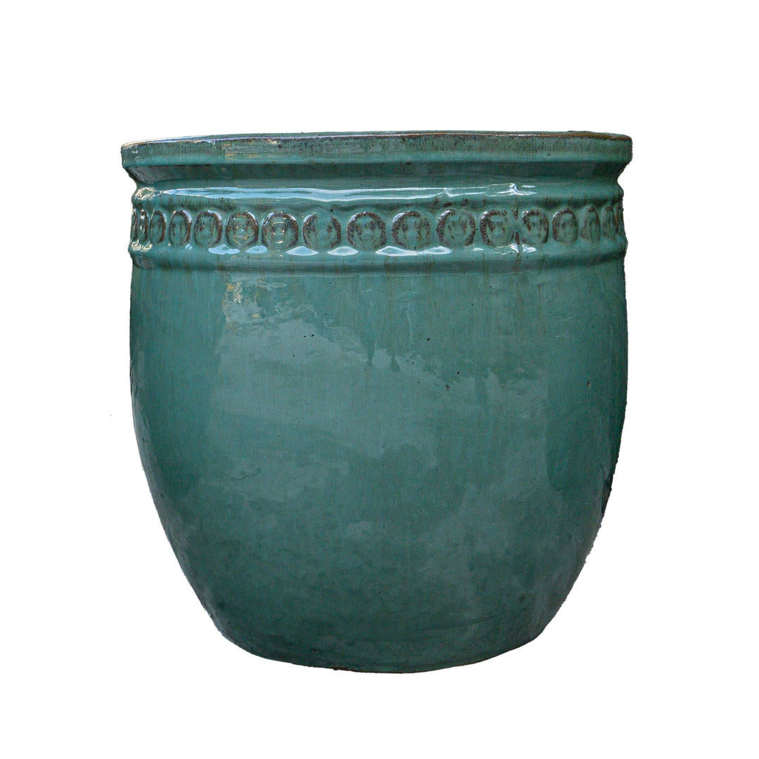 Green Outdoor Glazed Planter