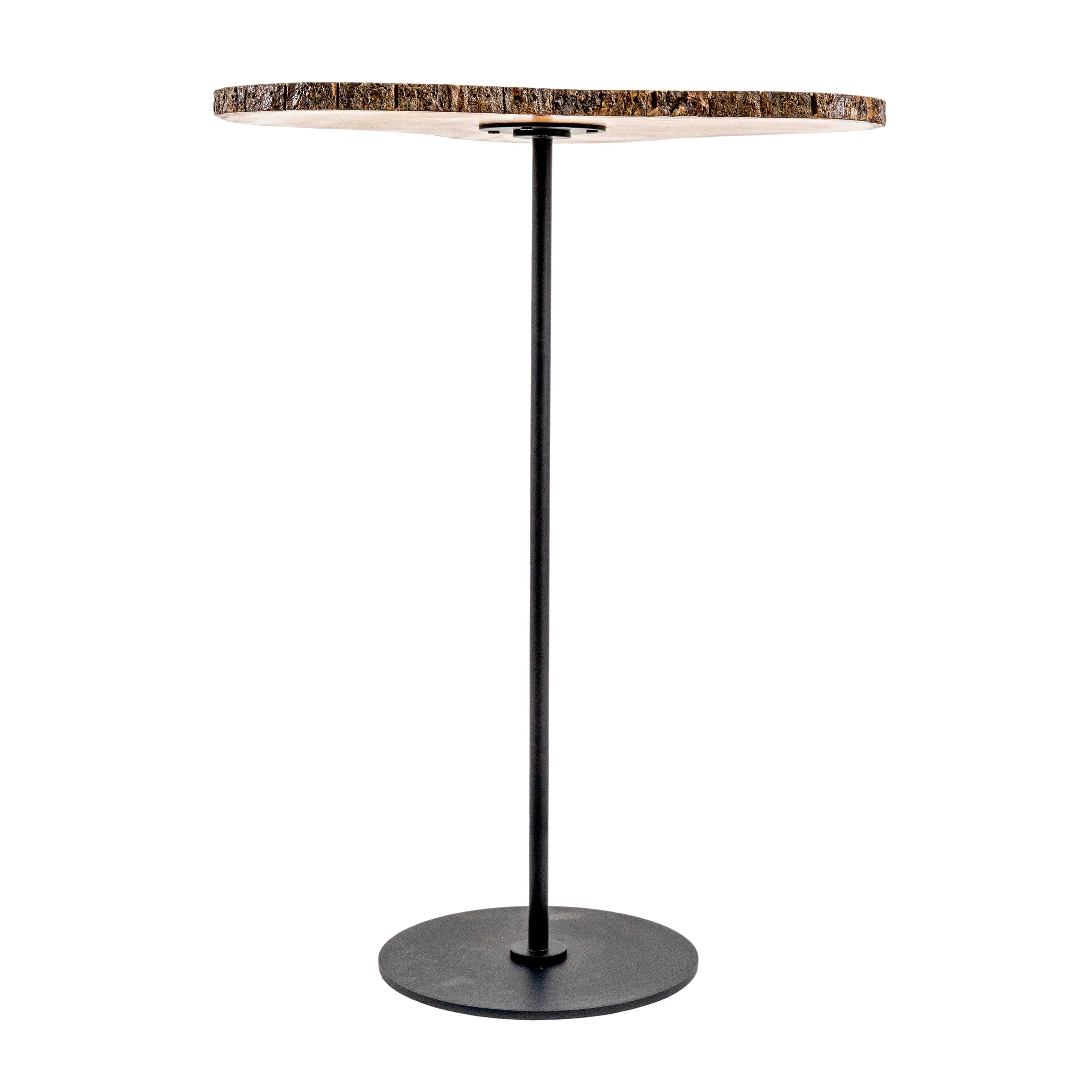 LIORA TRIANGULAR SIDE TABLE WITH METAL STAND