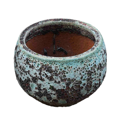 Round Green Dimple Ancient Planter