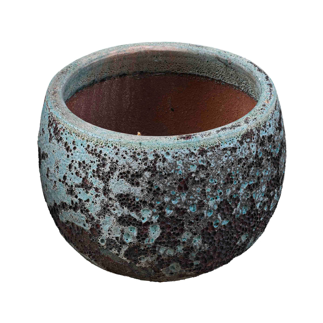 Round Green Dimple Ancient Planter